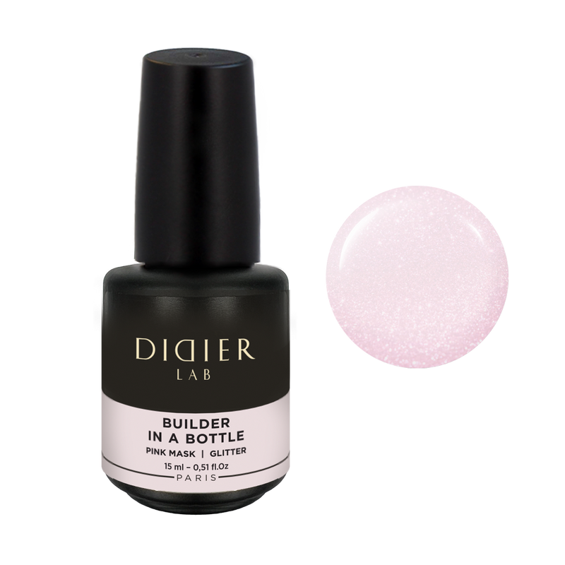 Builder Gel in a bottle "Didier Lab" Pink Mask Glitter, 15ml