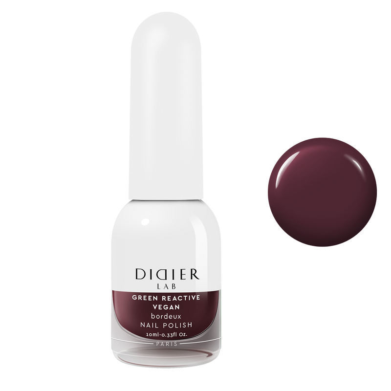 Green reactive, vegan nail polish "Didier Lab", bordeux, 10ml