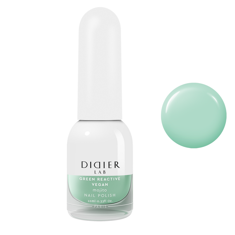 Green reactive, vegan nail polish "Didier Lab", mojito, 10ml