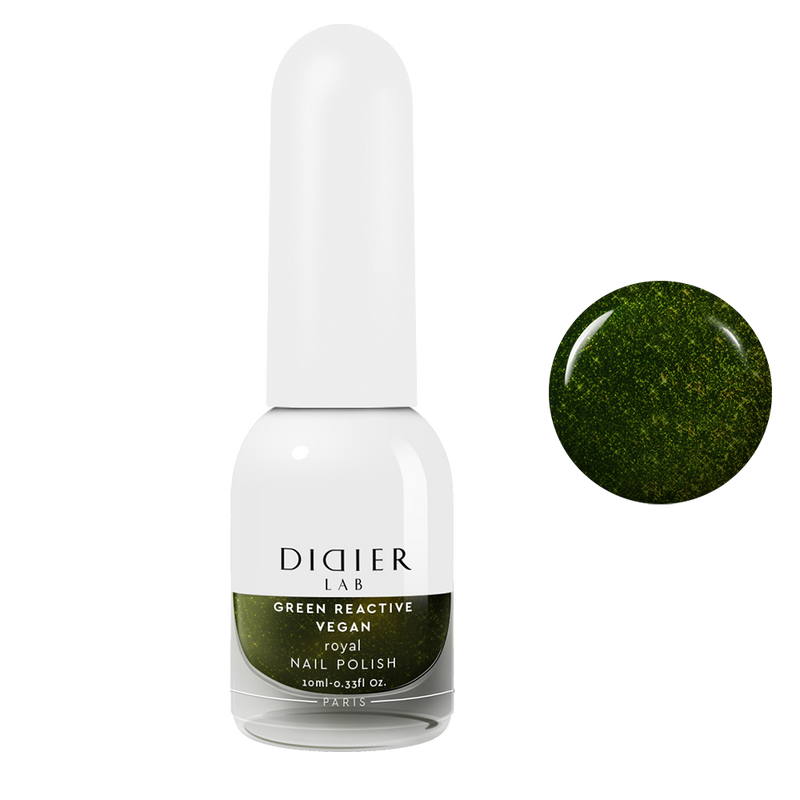 Green reactive, vegan nail polish "Didier Lab", royal, 10ml